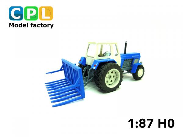 Set Traktor Fortschritt ZT303 mit Doppelbereifung und Silogabel T301 blau / blau